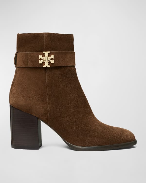 Aquatalia Fuoco Low Heel Suede Zip Booties Neiman Marcus