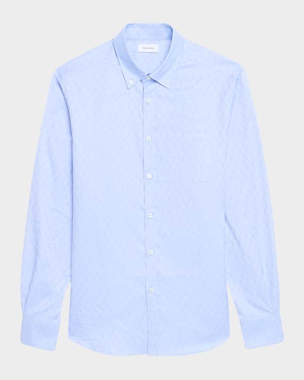 Off-White Men's 23 Logo Embroidered Sport Shirt | Neiman Marcus