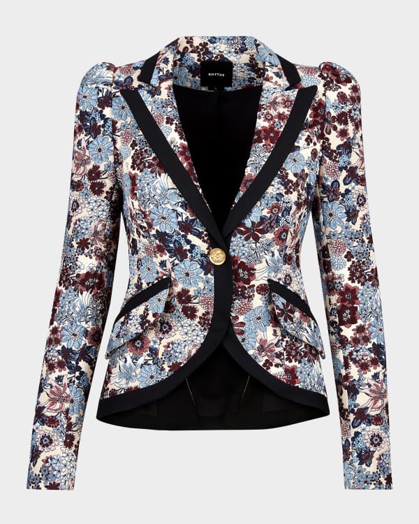 And The Why Full Size Plaid Brushed One Button Blazer