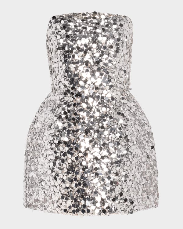 Bronx and Banco Mademoiselle Floral Sequin Fit-&-Flare Dress | Neiman Marcus