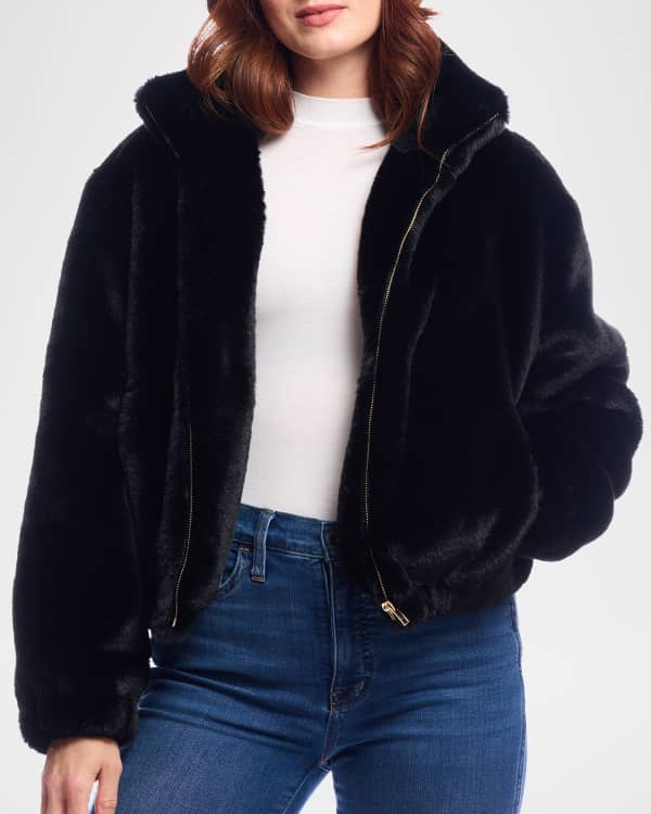 7 for all mankind Faux Fur Wrap Jacket Neiman Marcus