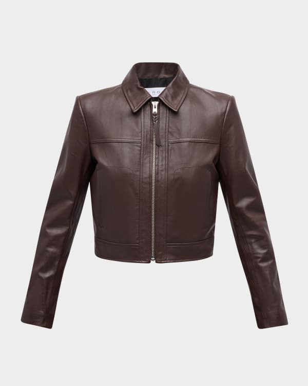 Iro Albane Cropped Leather Jacket Neiman Marcus