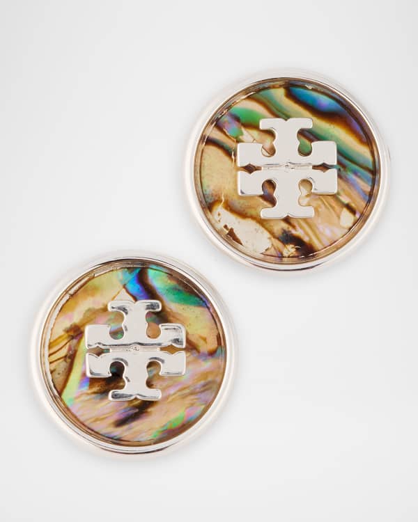 Tory Burch Resin Logo Stud Earrings Neiman Marcus