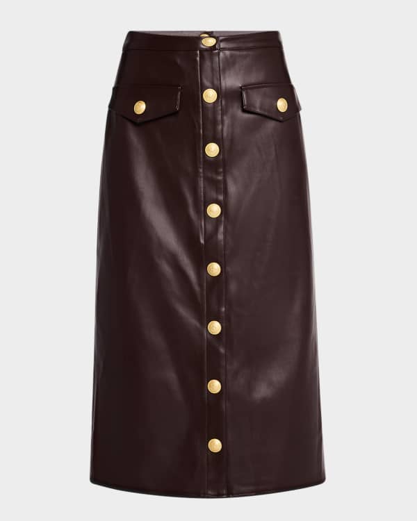Marti faux leather fringe pencil skirt online