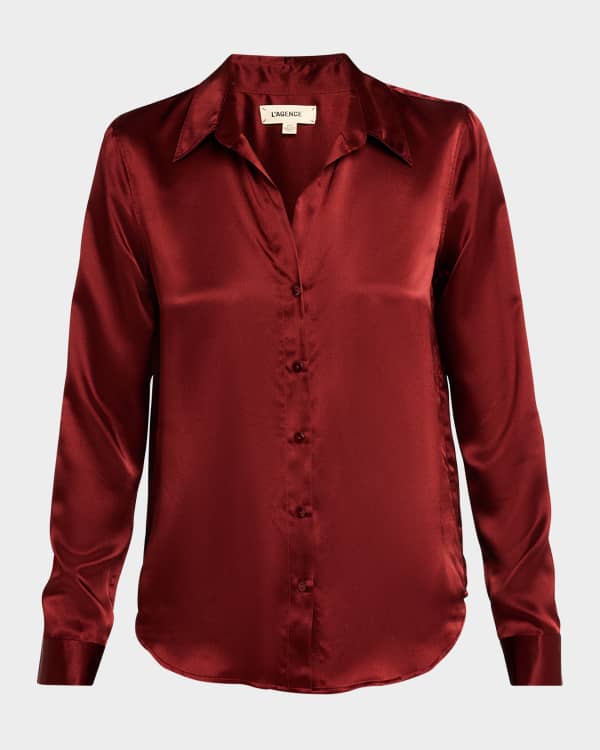 TWP The Boyfriend s PJ Button Front Silk Shirt Neiman Marcus