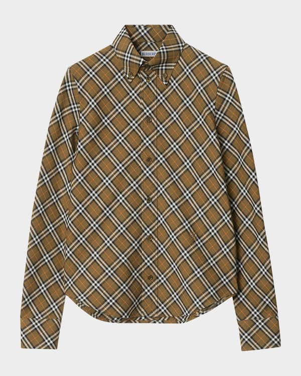 Burberry Signature Check Button Front Shirt Neiman Marcus