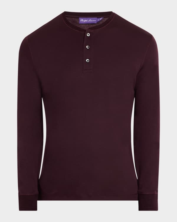 Ralph Lauren PURPLE LABEL Tシャツ Ralph Lauren Purple Label Textured Cotton-Silk Henley Shirt