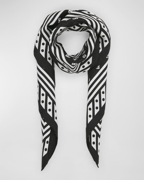 Dolce & Gabbana Multicolor Marble Square Foulard Scarf