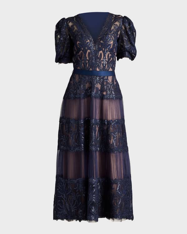 Tadashi Shoji One-Shoulder Two-Tone Taffeta & Crepe Dress | Neiman Marcus