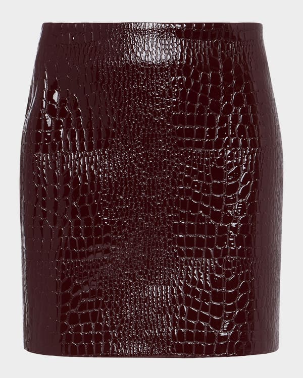 Burgundy leather skirt theory 2025