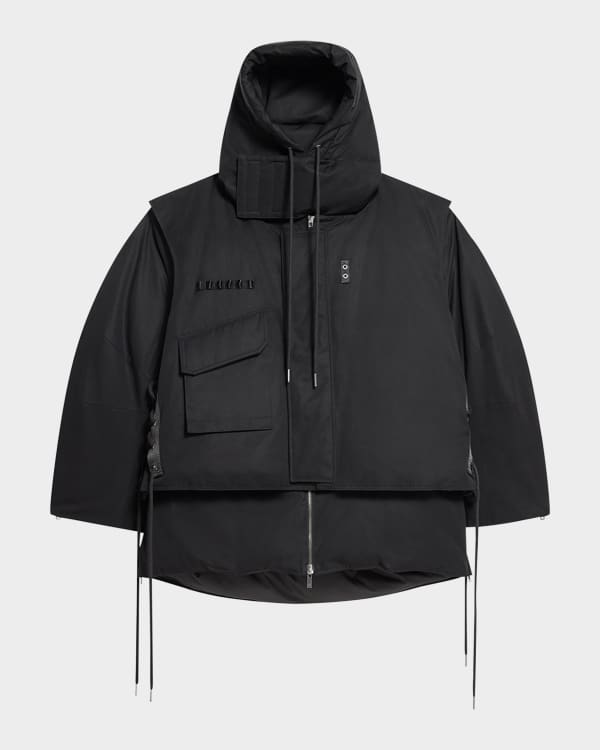 Cole Haan Men s Hooded Stretch Wool Parka Coat Neiman Marcus