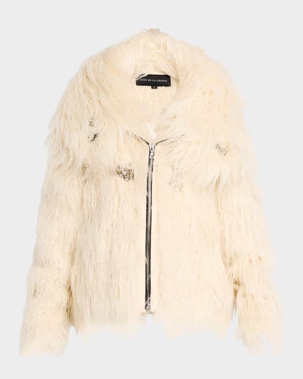 ジャケット・アウター BALMAIN Fur coat $3650 BALMAIN BROWN DISTRESSED LEATHER RACCOON FUR BIKER ZIP