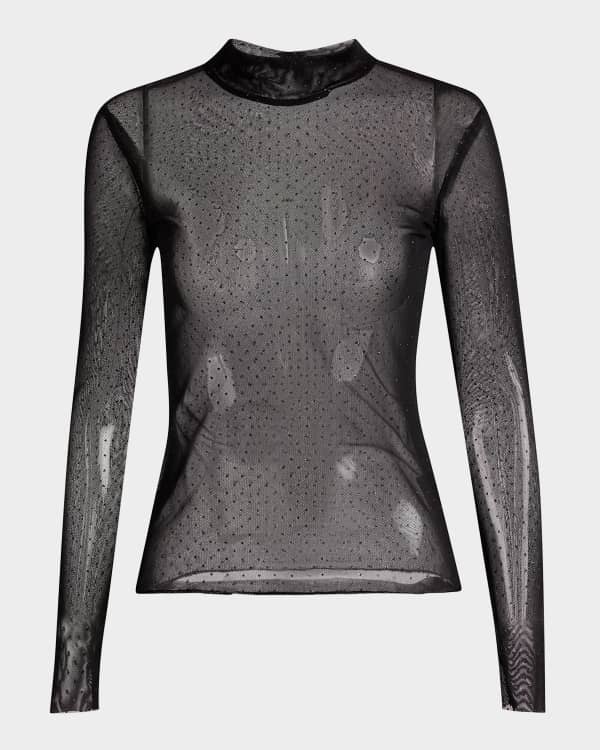 Jean Paul Gaultier Le Male Print Mesh Long-Sleeve Top