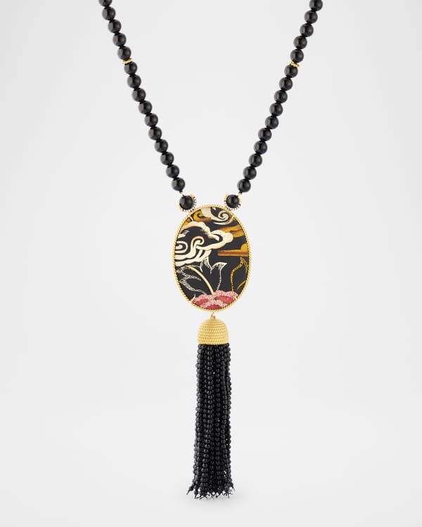 Saint Laurent YSL Cassandre Tassel Necklace | Neiman Marcus