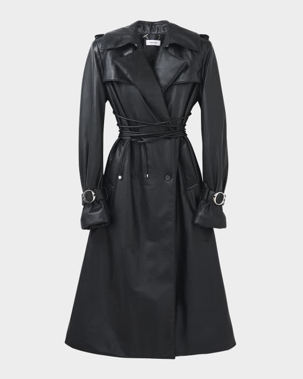 Michael Kors Collection Plonge Leather Trench Coat Neiman Marcus