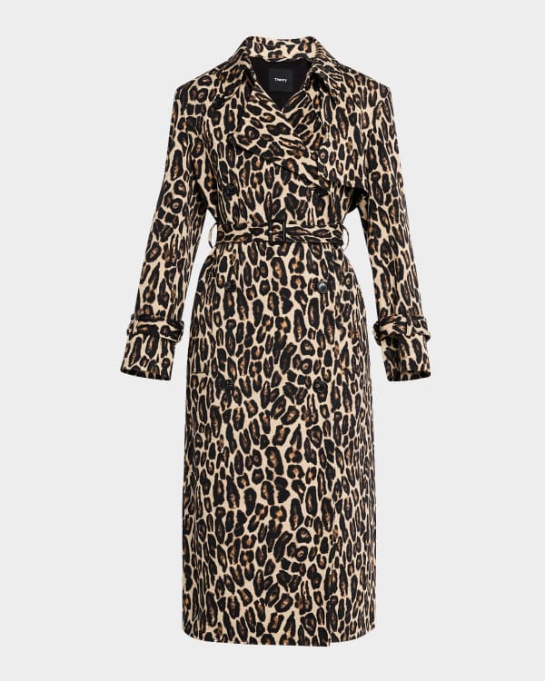 Elie tahari leopard coat sale