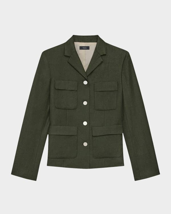 Double breasted boxy military blazer shop