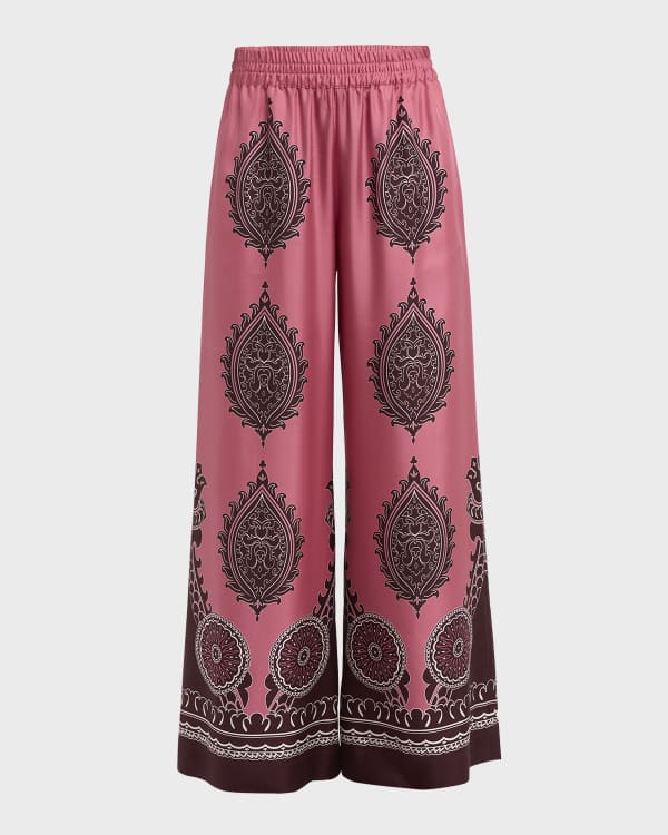 Etro Jacquard Bird Straight Leg Pant | Neiman Marcus
