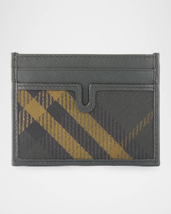 Burberry Men s Sandon Check and Leather Card Holder Neiman Marcus