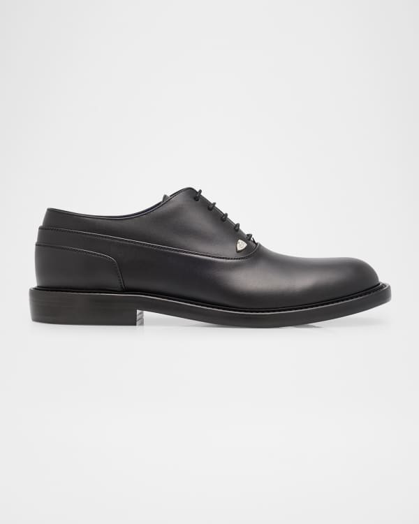 Burberry Men s Leather Check Textile Wingtip Oxford Shoes Neiman Marcus