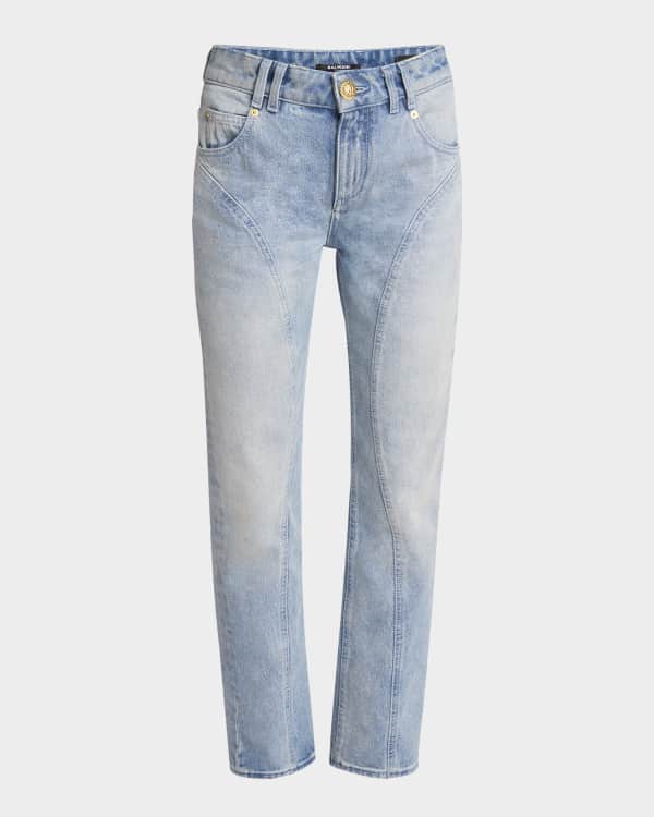Erdem Nathaniel Floral-Print Rolled-Hem Jeans | Neiman Marcus