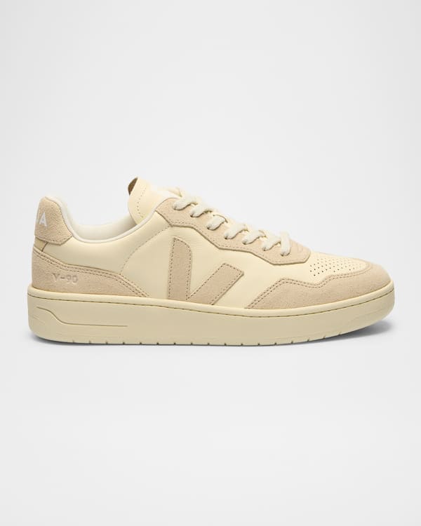 VEJA V-12 Mixed Leather Low-Top Sneakers | Neiman Marcus