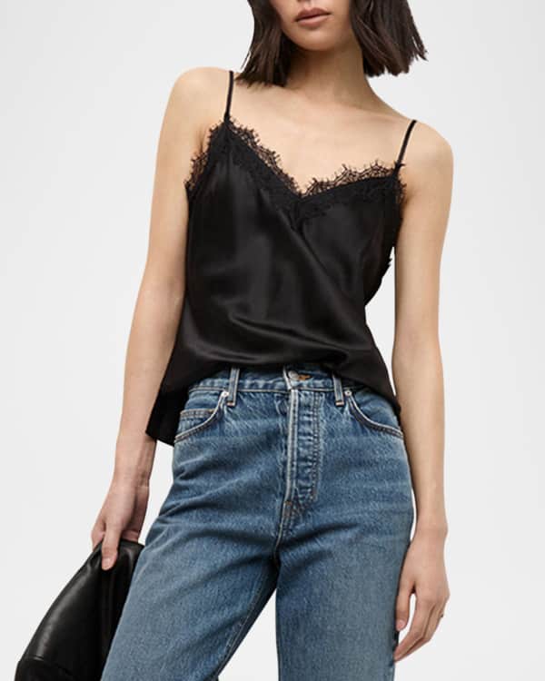 Johnny Was Lace Trim Silk Camisole Tank Neiman Marcus