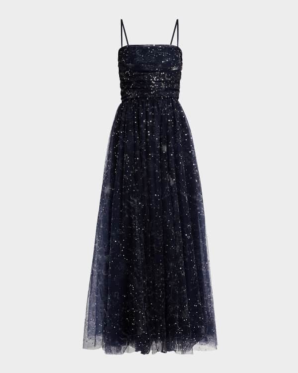 Parker Black Leandra Sequin Long Sleeve Gown Dress Neiman Marcus