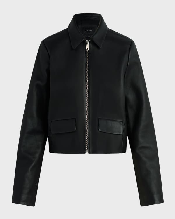 Neiman Marcus Lambskin Moto Leather Jacket Neiman Marcus