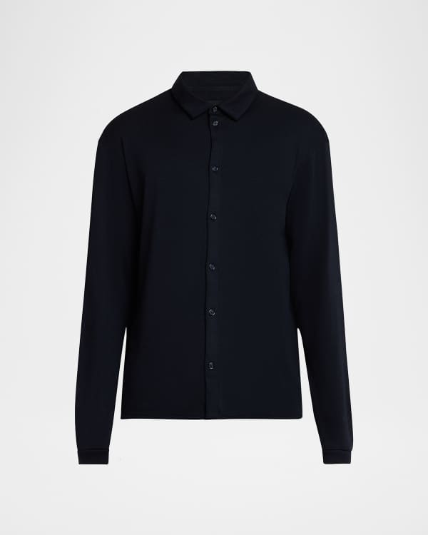 Giorgio Armani Men's Ribbed Cashmere-Silk Cardigan Sweater