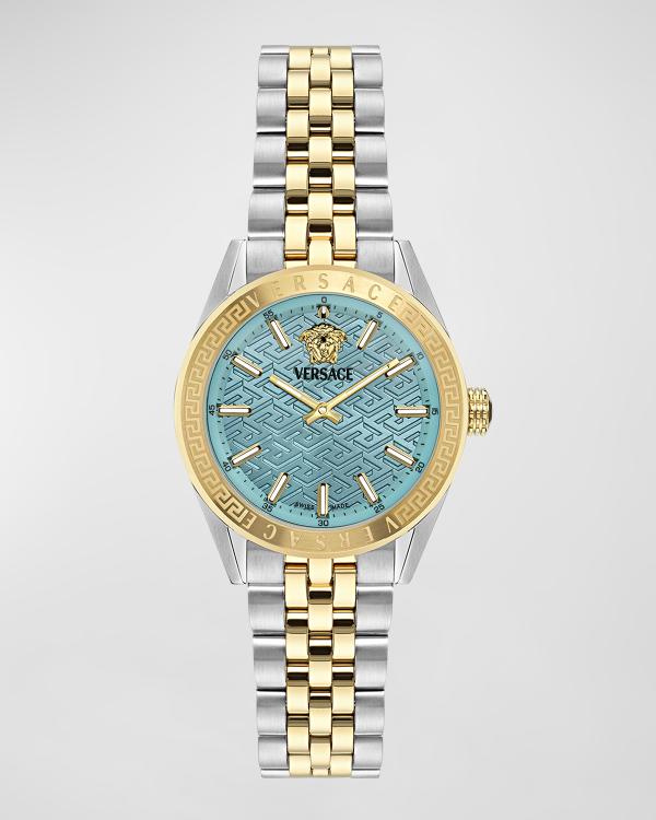 Versace 26mm Stud Icon Bracelet Watch, Two-Tone | Neiman Marcus