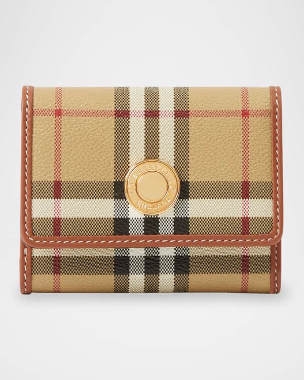 Burberry Check Zip Compact Wallet | Neiman Marcus