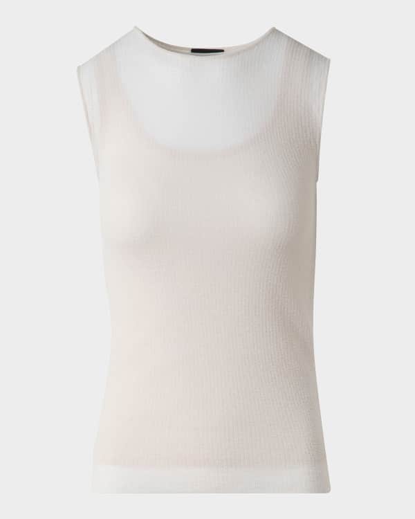 Prada Stripe Cotton Logo Tank Top | Neiman Marcus