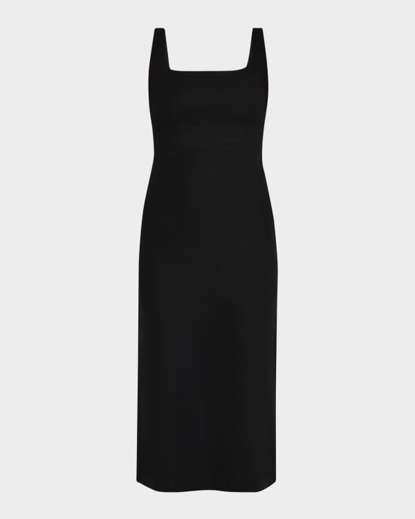Halston Jacklyn Sleeveless Crepe Satin Midi Dress Neiman Marcus