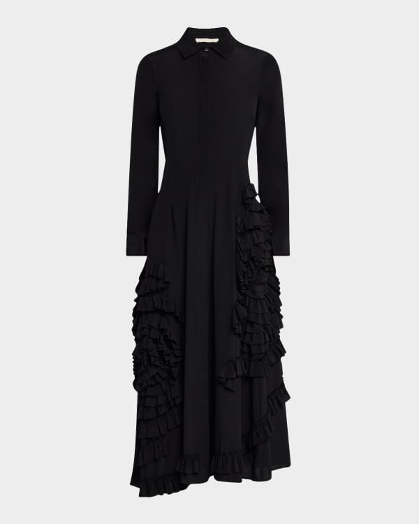 Ulla Johnson Adelina Off the Shoulder Midi Ruffle Dress Neiman Marcus