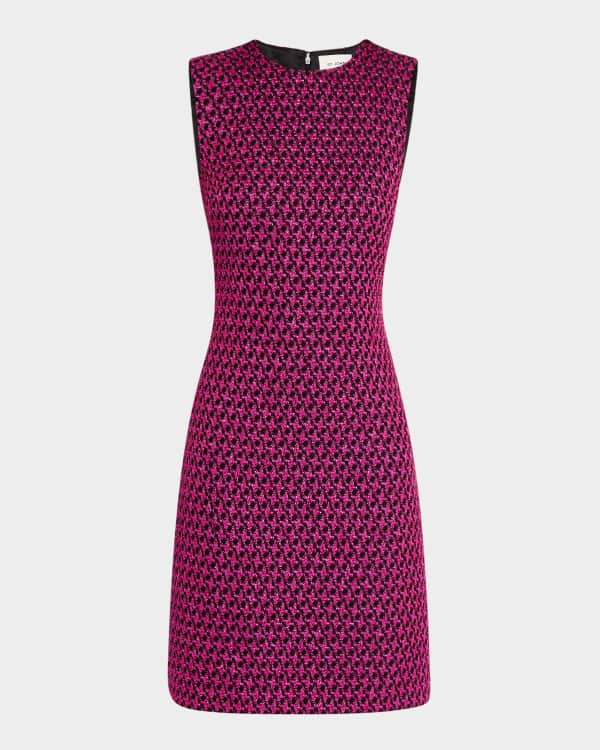 St. John Empire-Waist Boucle Tweed Knit Midi Dress | Neiman