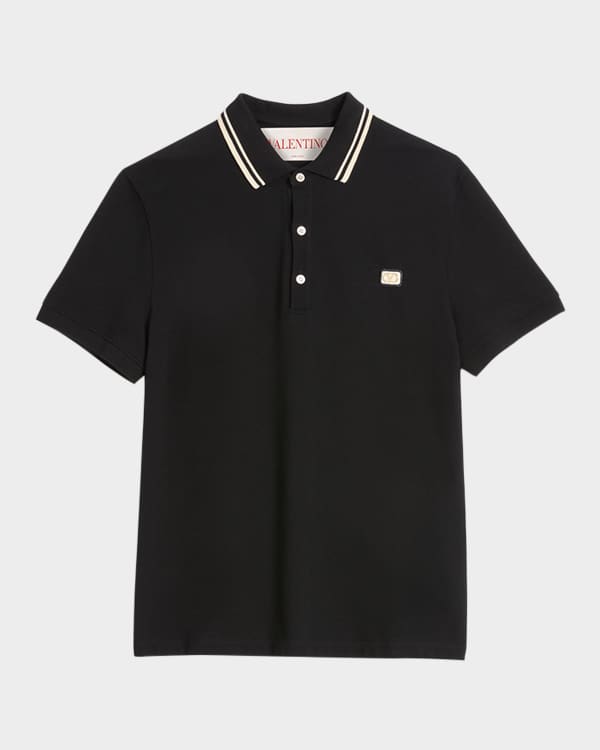 Valentino Garavani Men's VLogo Chain Bicolor Polo Shirt