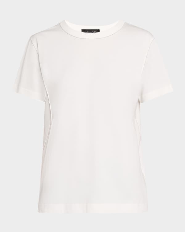 Tシャツ・カットソー FABIANA FILIPPI Filo Diamante T-shirt White FABIANA FILIPPI Filo Diamante-Trim Jersey T-Shirt | Neiman