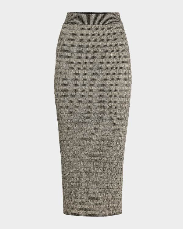 Jody Pencil Skirt in Midnight Green | Deep Green Knit Pencil Skirt with Lace Hem Detail | Luna Fashion House