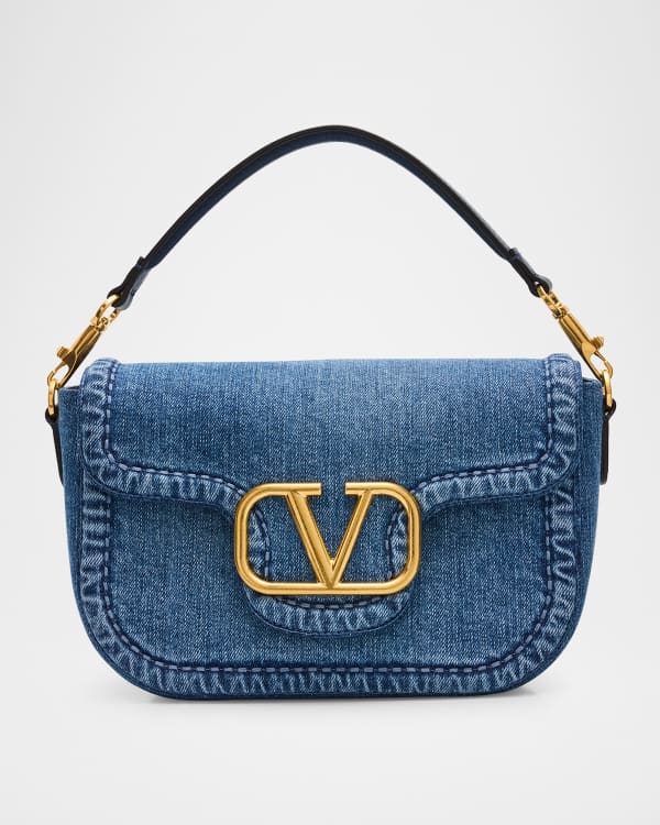 Small Roman Stud The Handle Bag In Denim for Woman in Denim
