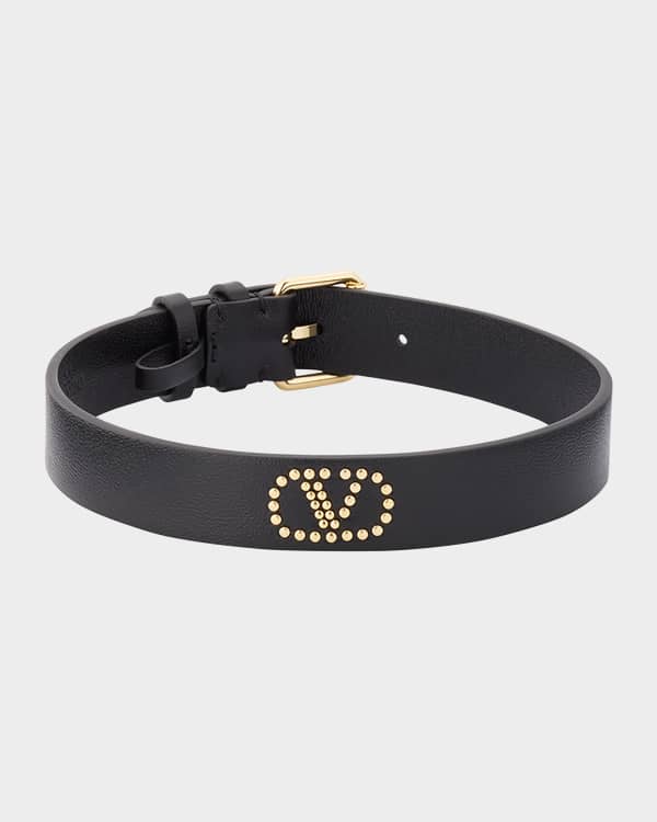 VERSACE★素敵！Black Leather Wrap BRACELET/CHOKER NEW $650 VERSACE RUNWAY Black Leather WESTERN HORSESHOE Wrap