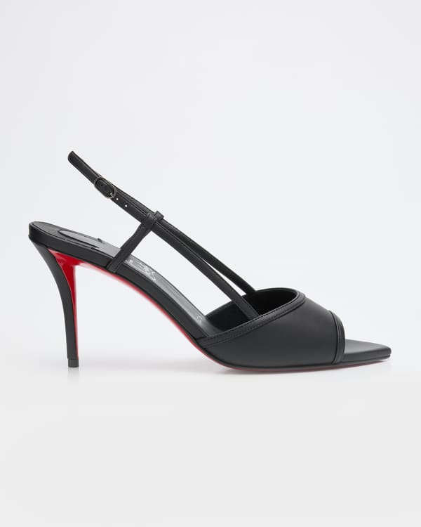 関税なし【Christian Louboutin】イージースライド サンダル CHRISTIAN LOUBOUTIN Take It Easy Logo-Embossed Cutout Spiked