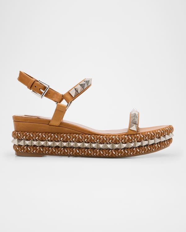 ■VALENTINO GARAVANI■Rockstud Torchon 95 エスパドリーユ Rockstud Torchon 95 espadrille wedges in white - Valentino