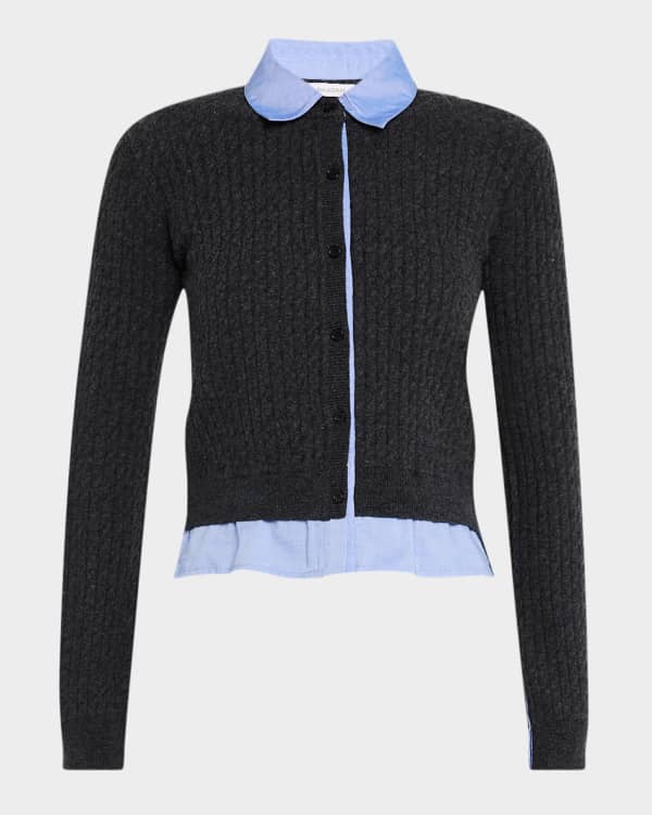 Veronica Beard Wilmer Contrast Trim Cardigan | Neiman Marcus