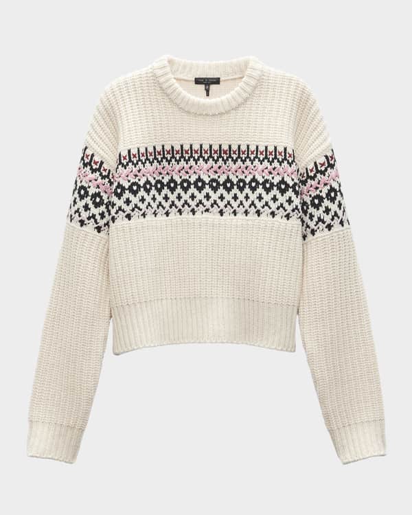 Lisa Todd Stripe Out Crewneck Open Stitch Sweater Neiman Marcus