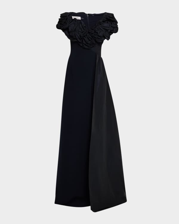 Tadashi Shoji One-Shoulder Draped Crepe Gown | Neiman Marcus