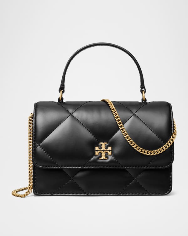 Kira Mini Quilted Metallic Leather Top-Handle Bag