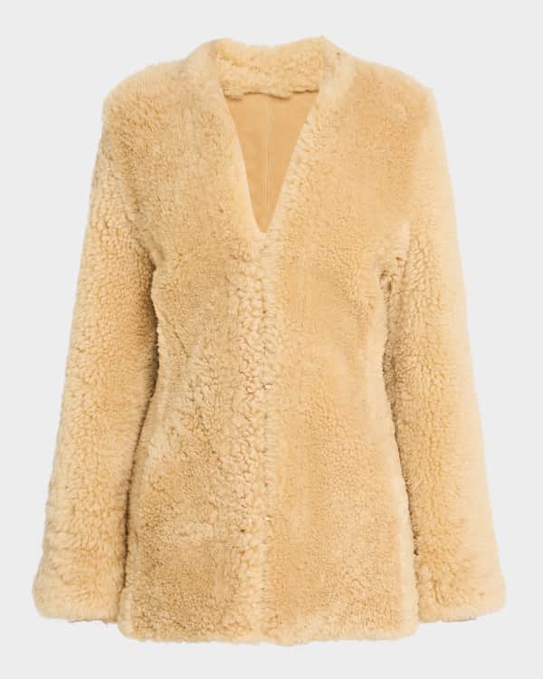Veronica Beard Anita Boxy Faux Shearling Jacket Neiman Marcus