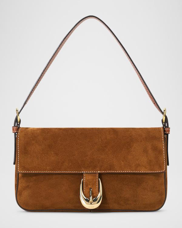 BCBGeneration Women's Owen Fringe Shoulder Bag – Suede Flap Bag With Scallop Detail - View #3