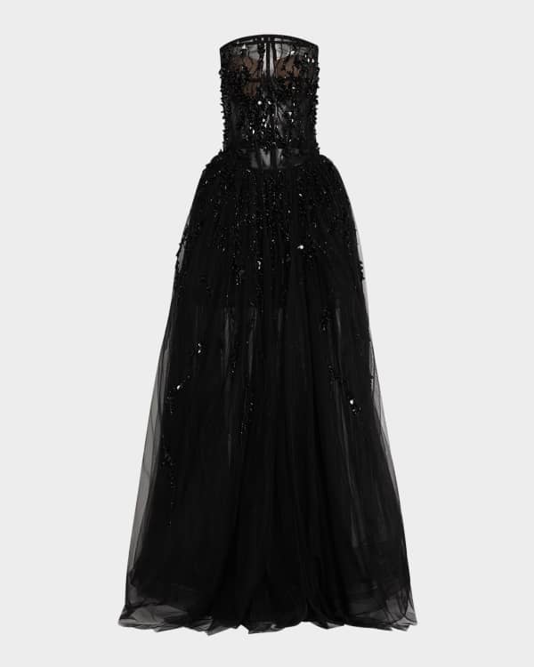 Parker Black Leandra Sequin Long Sleeve Gown Dress Neiman Marcus